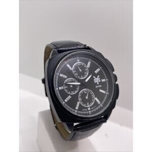 Zoo York Mens Black Tone Watch Worn Band Works New Battery